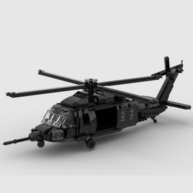 MOC Bausteine Black Hawk Hubschrauber Modellbausatz DIY Montage Spielzeug Schreibtischdekoration Geschenk für Jungen