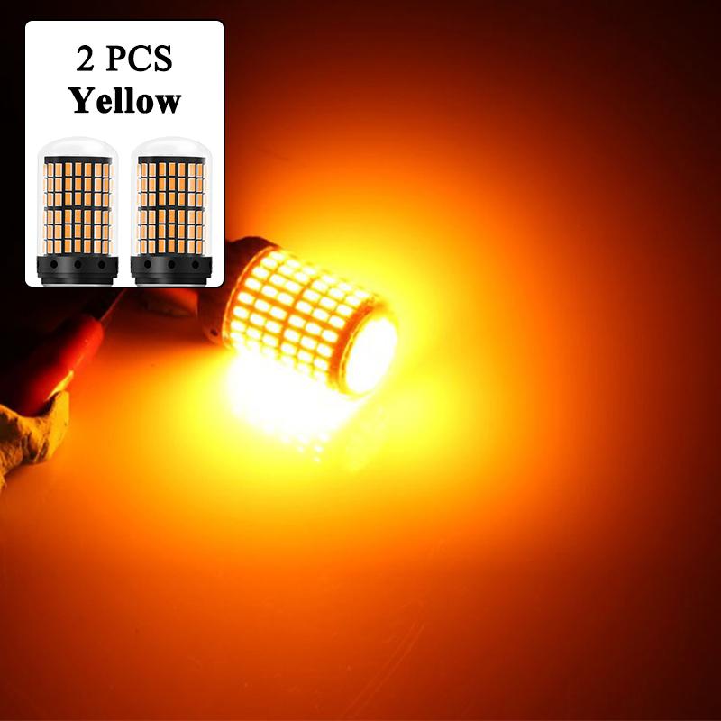 2 PCS P21W 1156 BA15S 1157 BAY15D 7443 LED Bulbs Canbus 12V 7000K Super Bright White Car Tail Back Parking Brake Parking Lamps