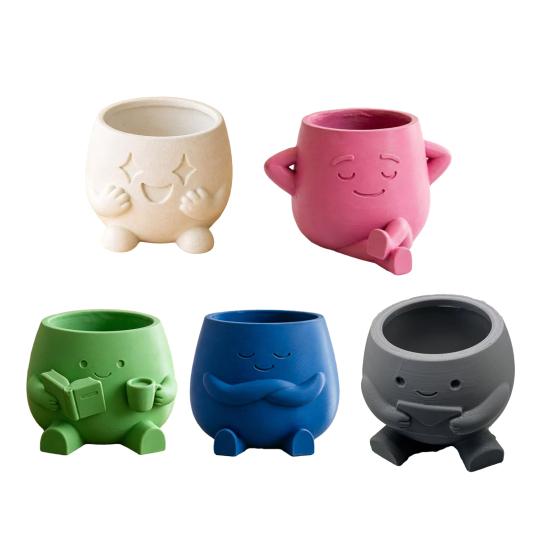 Smiling Face Planter 3D Plant Pot Printed Cute Decorative