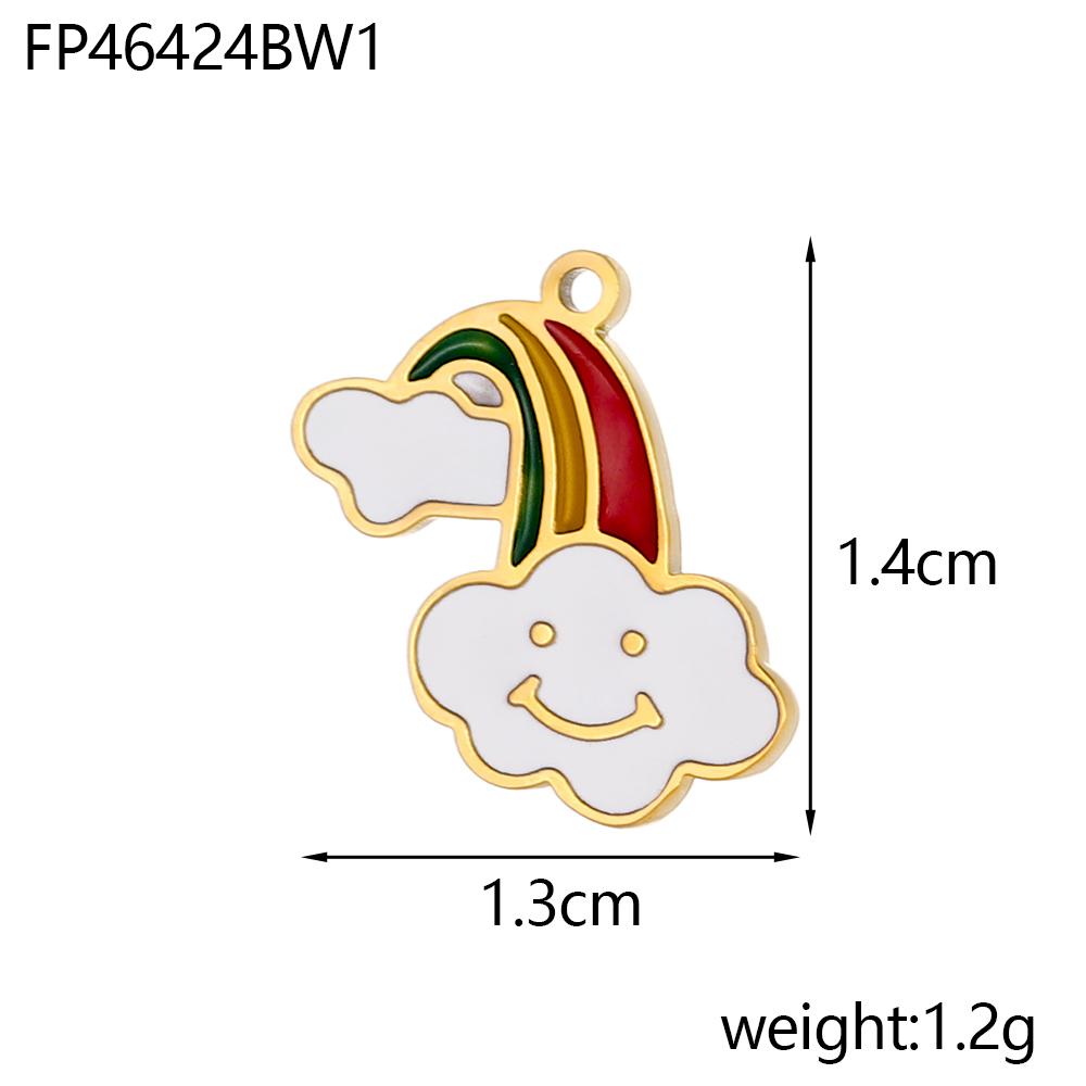 CARLIDANA Colorful Heart Shaped Gold Plated Stainless Steel Pendant Designs Rainbow Star Trendy Cloud Charms for DIY Jewelry