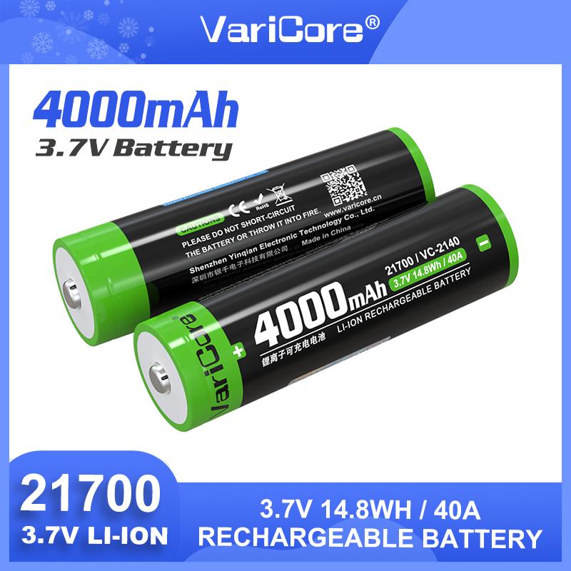 VariCore 3.7V VC-2140 4000mAh 21700 Button Top For Flashinglight High-capacity 40A discharge Power Tool 100% Original Lithium Battery