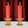 2 Pieces Brass Candlestick Holders Table Centerpiece Copper Buddhist Candlestick