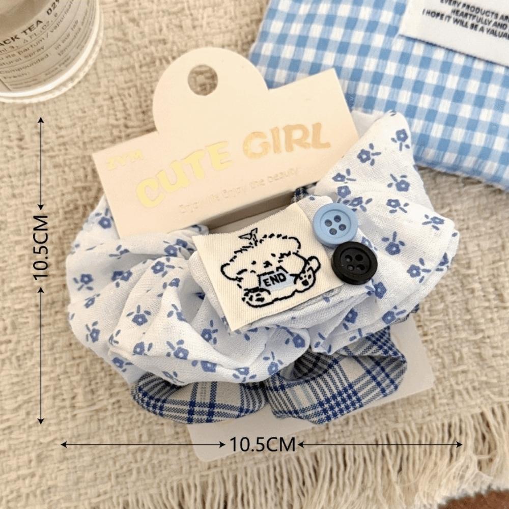 Korean Printing Girl Hair Ring Blue Headdress Accessories New Hair Bands  Party Decor B