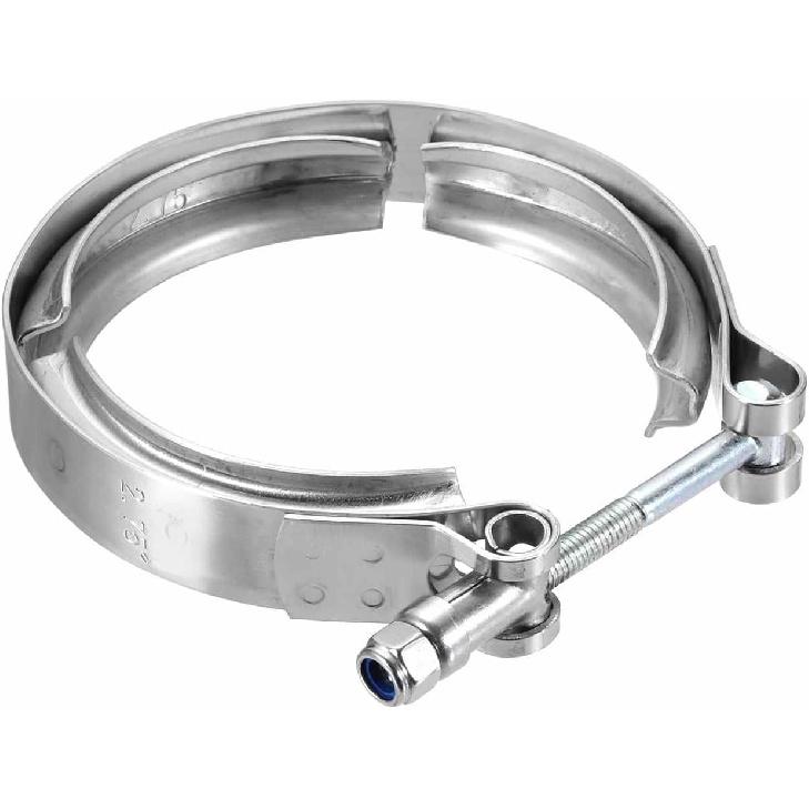HARFINGTON V Band Clamp 1.5 Inch 304 Stainless Steel V-Band Bolt Clamp for Exhaust Systems Downpipe Exchange Car Accessories, Silver