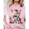 Christmas Women Casual T Shirt Cartoon Snowman Reindeer Christmas Tree Print Female Short Sleeve T-Shirt Suitable for All Season
