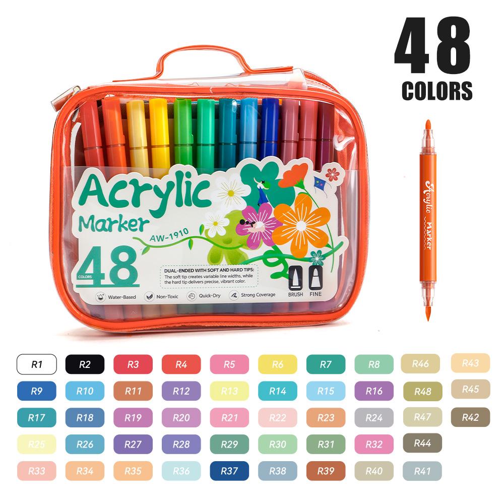 Double-ended Acrylic Marker Pen Set for Student Children Art Painting DIY & Graffiti Stationery