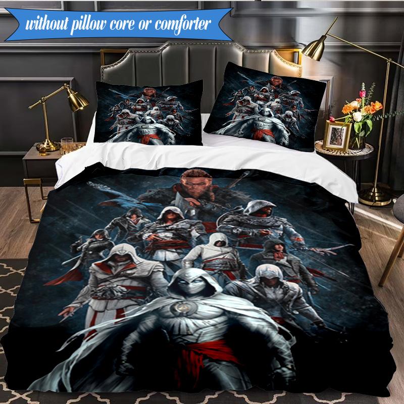 Assass Warrior 3pcs K-pop Music Group Bedding set,Ideal for Bedroom, Dormitory,Including Duvet Cover And 2pcs Pillowcases,Fan Gifts