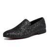 Herren Mokassins Business Schuhe Neue Diamant Spitze Schuhe Gold Marke Herren Pailletten Mode Herren Lederschuhe