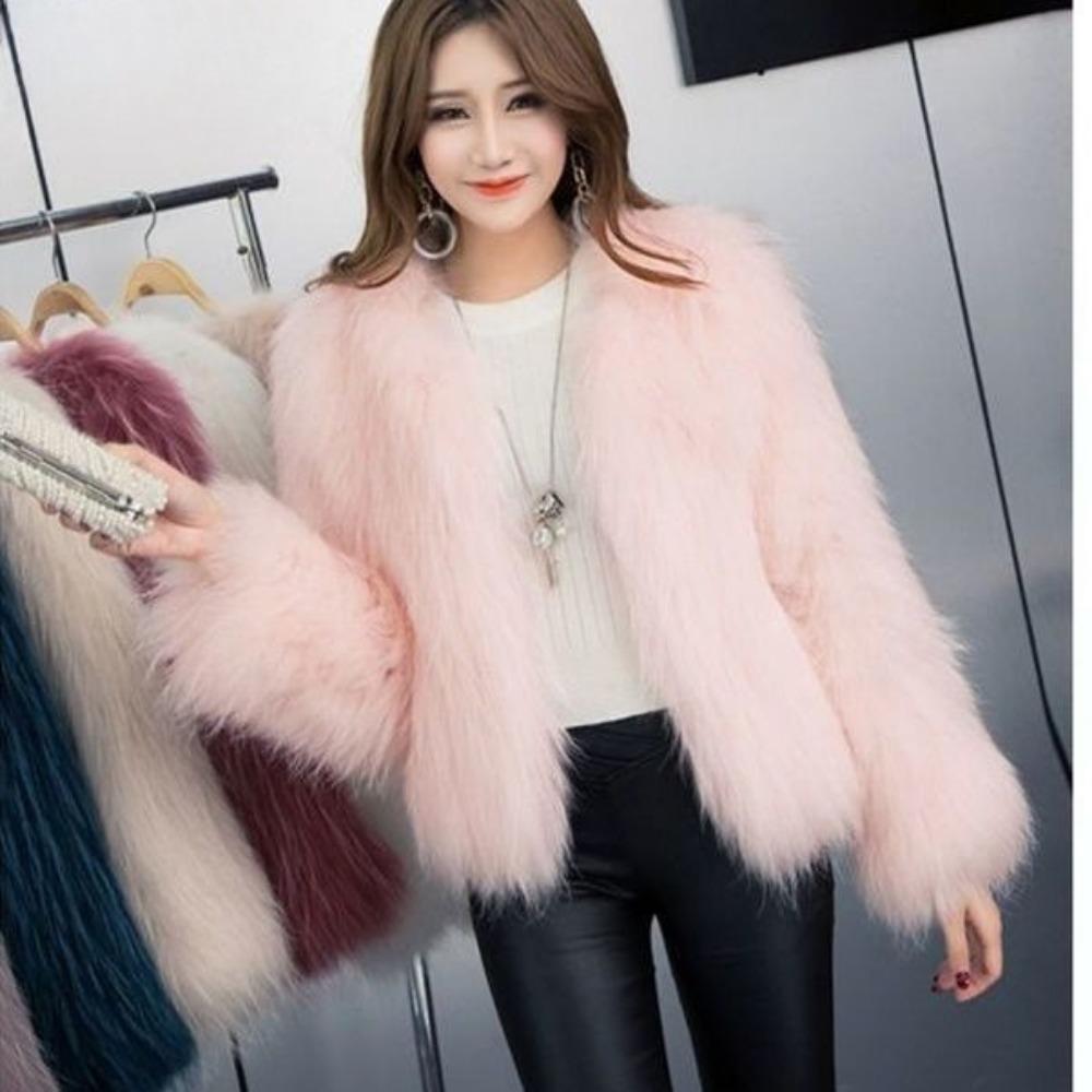 Autumn and Winter New Imitation Fox Fur Coat Female Young Small Short Slim-fitting Encrypted Padded Wool Coat
