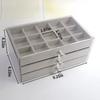 3 Layers Box 45 Grids Storage Jewelry Drawer Transparent Velvet Case Display Fashionable Holder for Women Girls