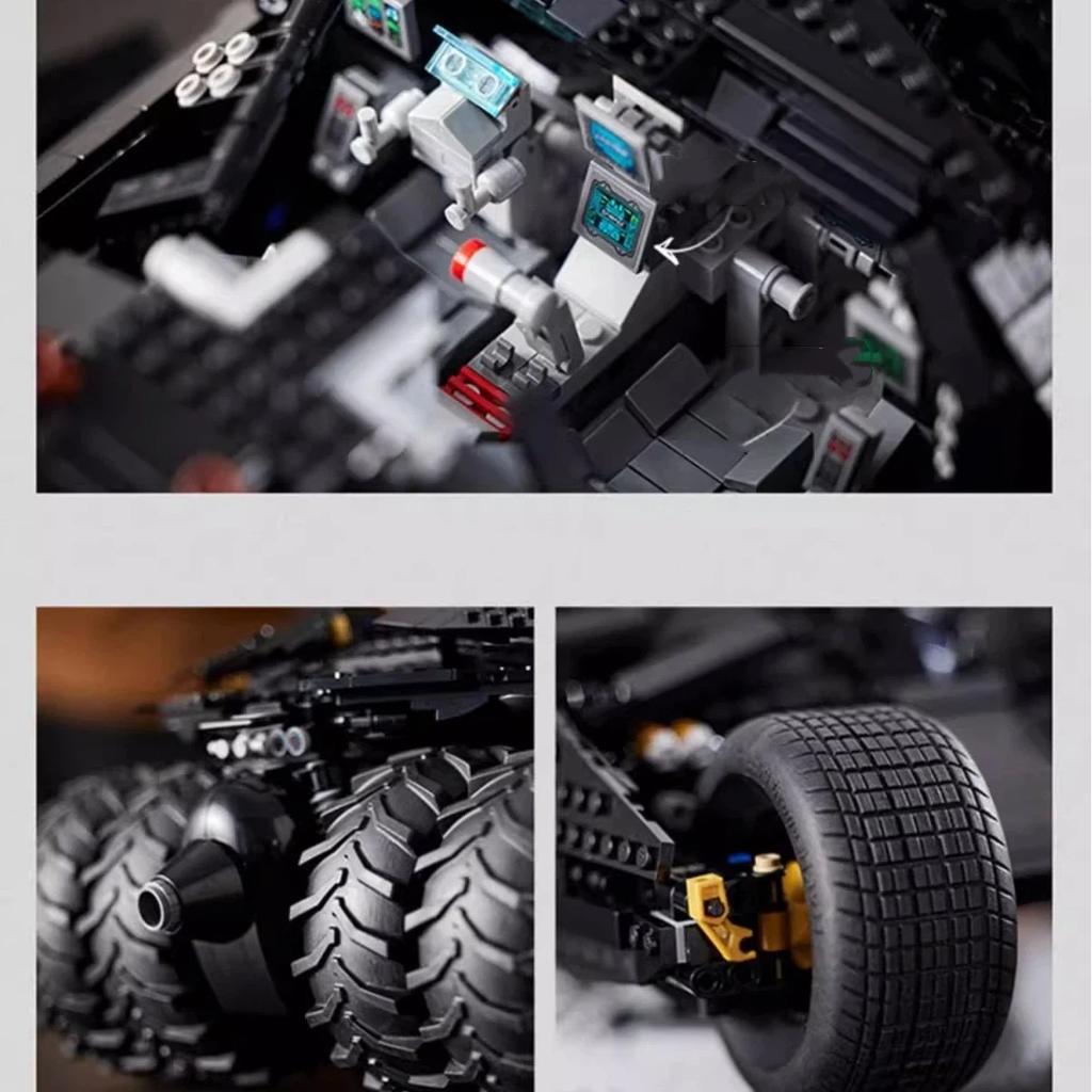 Batman Batmobile Building Blocks, Dark Knight Batman Batmobile Assembly Brick Model Toy