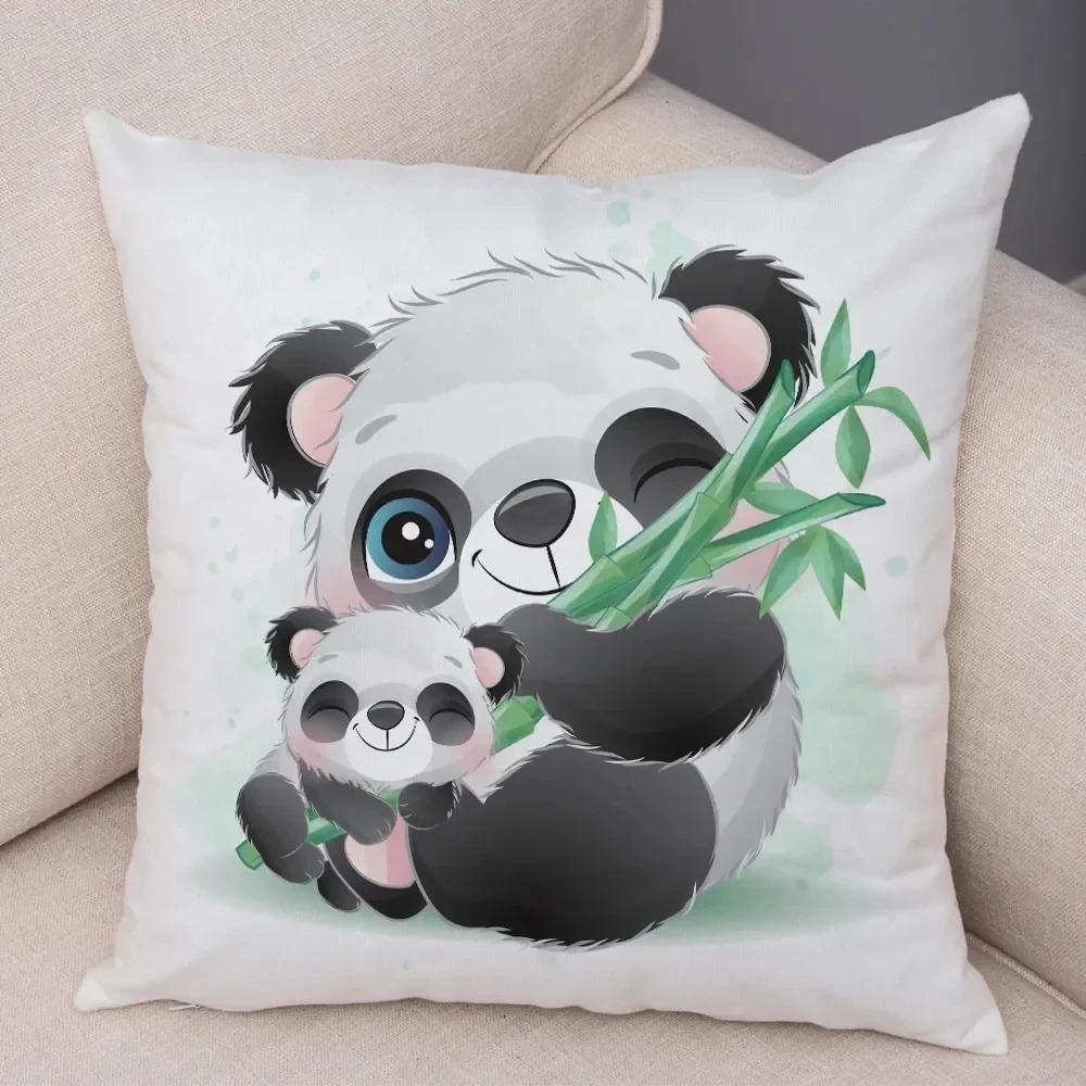 Kreslený Čínský Panda Dekorativní Povlak na Polštář Ozdoby do Auta Kancelář Obývací Pokoj Pohovka Domácí Povlak na Polštář