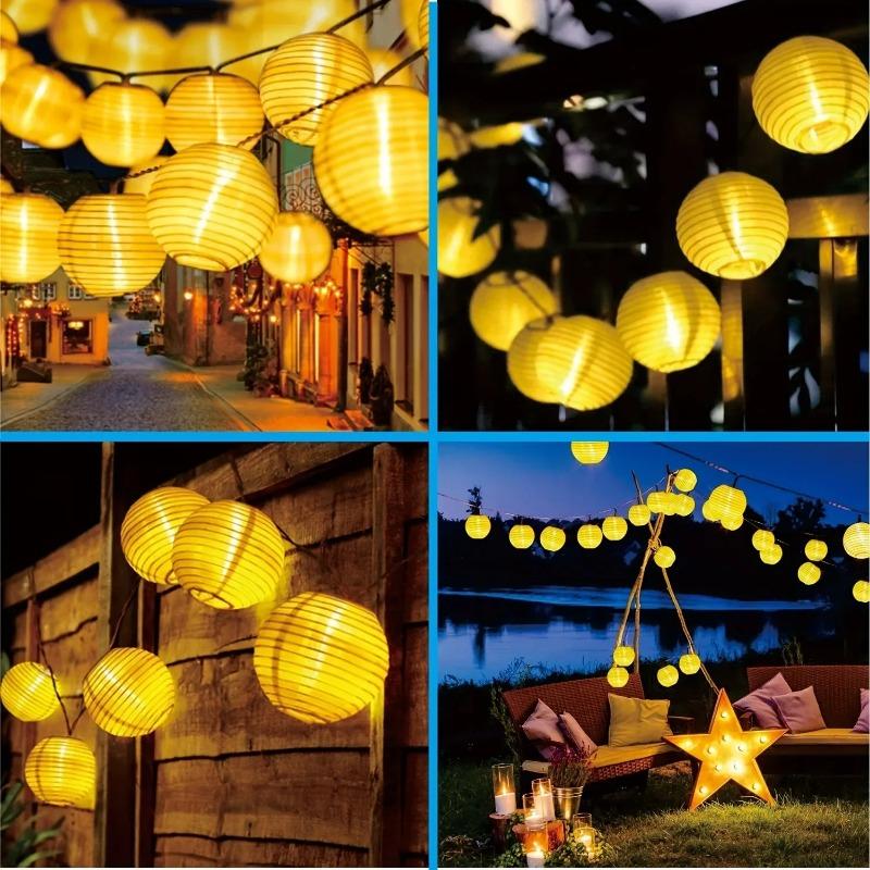 Solar Lantern String Lights Waterproof Outdoor LED Garland Fairy Light Patio Garden Decoration Light for Christmas Wedding Party