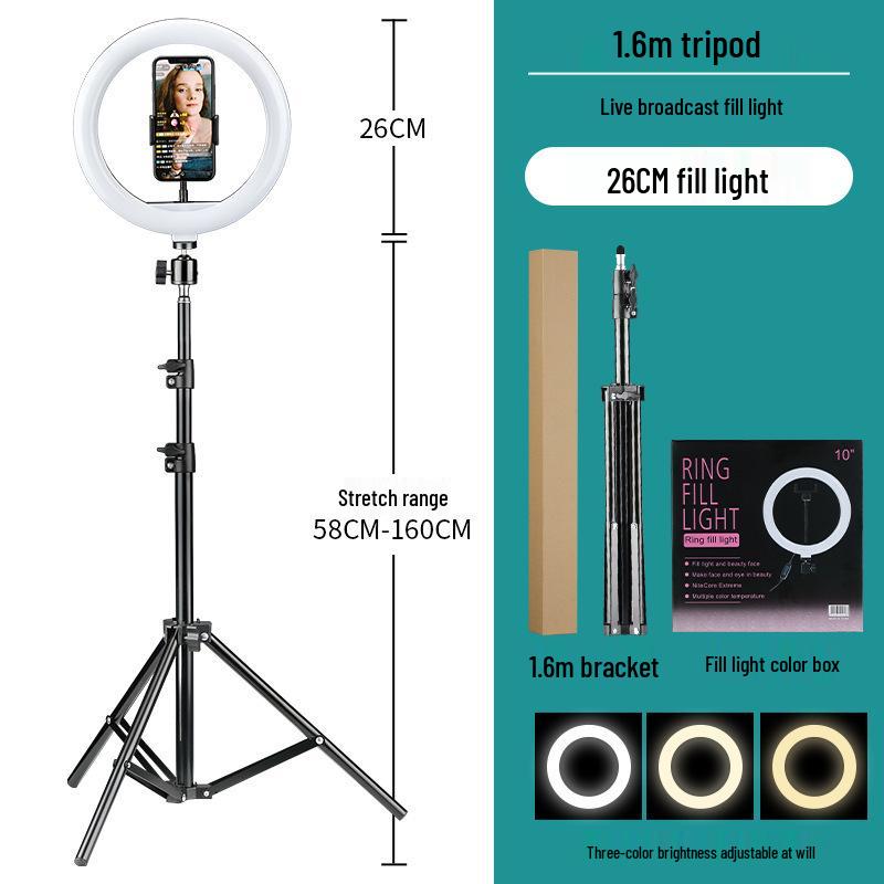 10-inch LED Ring Light with Foldable Tripod for Streaming & Beauty