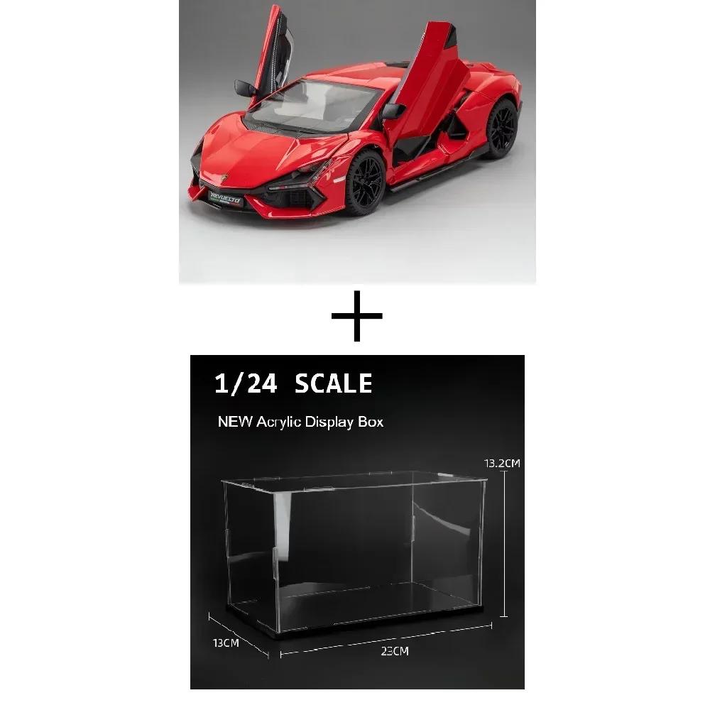 1:24 Revuelto Sports Car Toy Model Alloy Diecast  Music Light Supercar Doors Opened Vehicle Models Collection Gifts for Boys