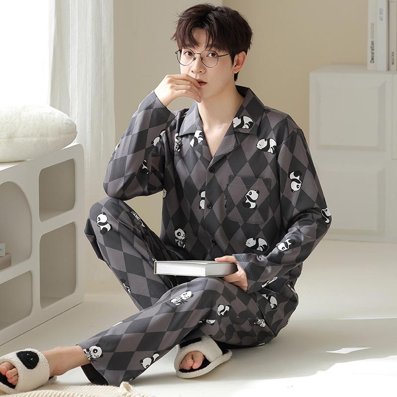 Couple Pajamas Pure Cotton Long-Sleeved Women'S Cute Men Can Wear Loungewear Suit