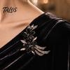 Bridal Bouquet Pins Rhinestone Flower Branch Brooch for Women, Elegant Floral Lapel Pin, Women Fashion Accessories Costume Pin Coat Shirt Bag Banquet