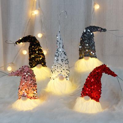 Gnome Light Decor Manual Measurement Christmas Pendant Sequin Gnome Ornament  Christmas Light Decoration For Christmas