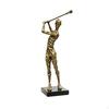 Golf-Skulptur mit Sockel Glänzende Golfer-Statue Moderne Figur für Golfer, Sportbegeisterte,