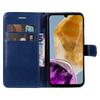 For Samsung Galaxy M15 5G Case Solid Color Leather Mobile Cover Wallet Stand with Strap