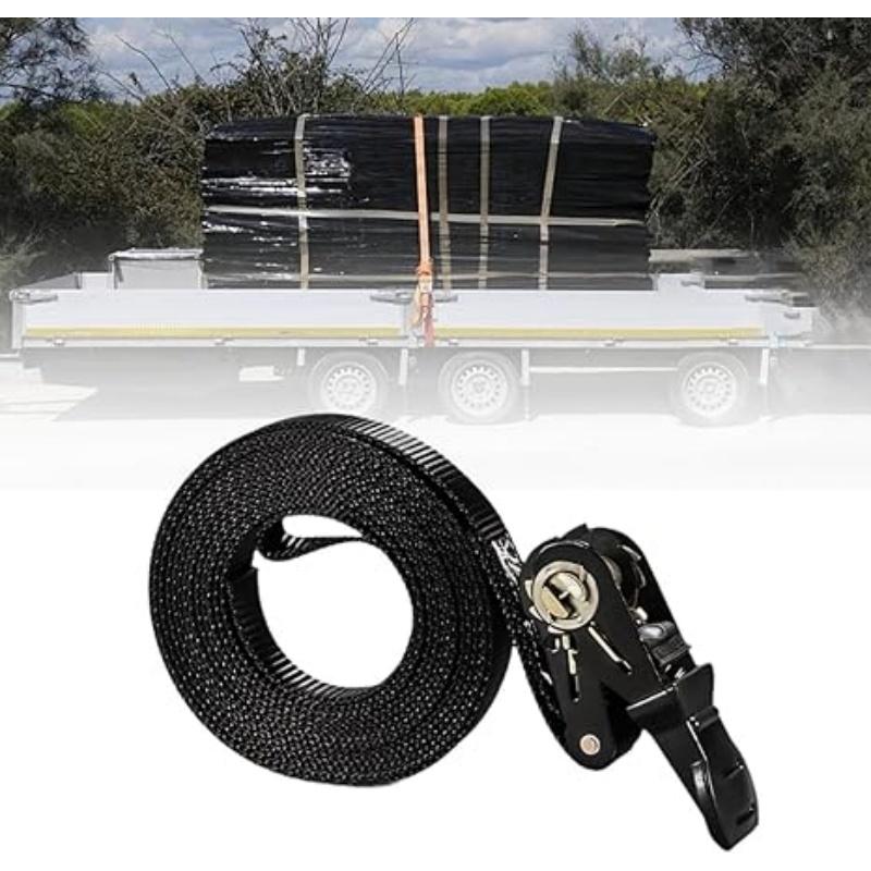 Strong 3/5M Ratchet Lashing Straps Polyester Webbing Secures Heavy Loads During Shipping for Moving Logistics