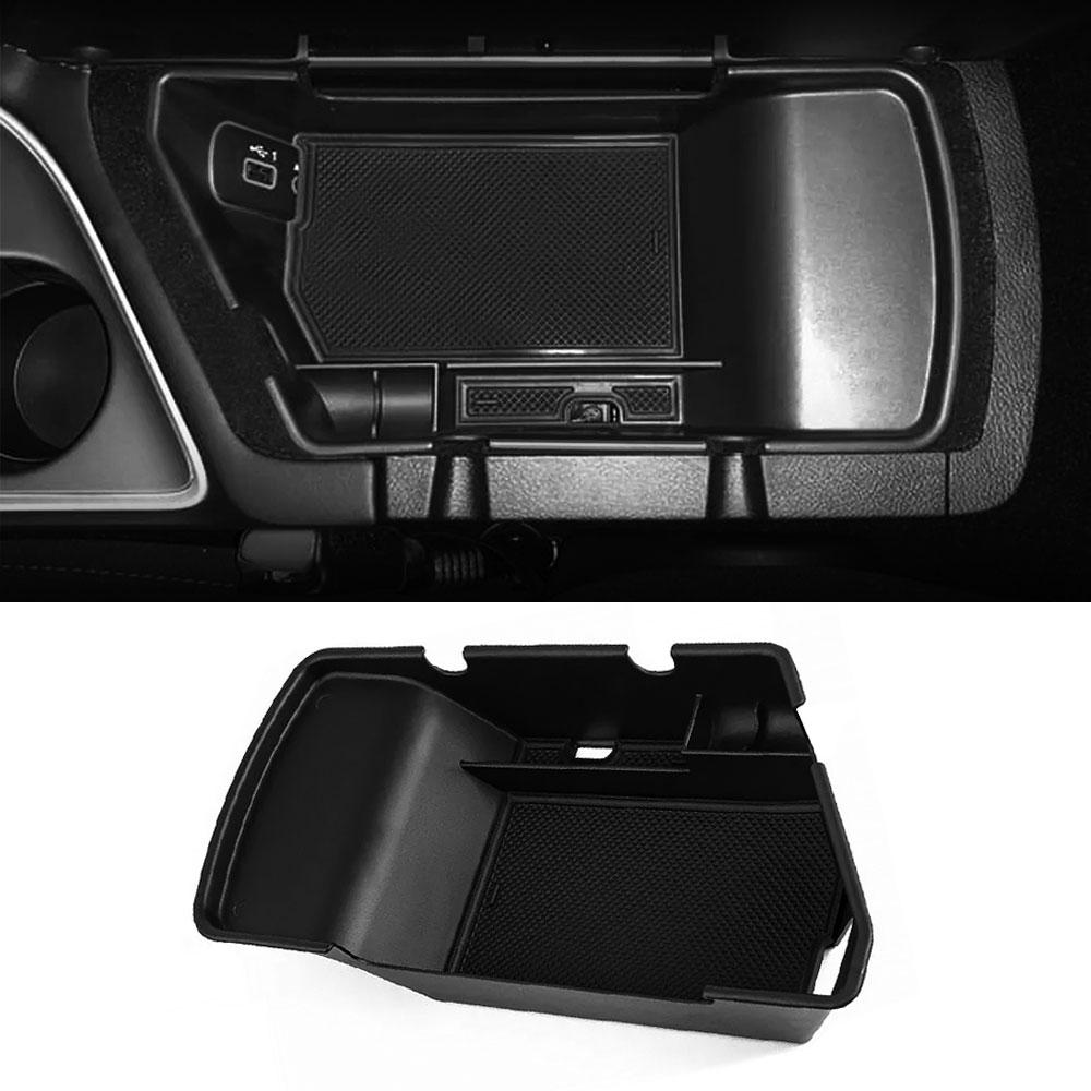 1pcs Car Center Console Organizer Tray Black Plastic Armrest Storage Box Fit for Dodge Challenger 2015-2022