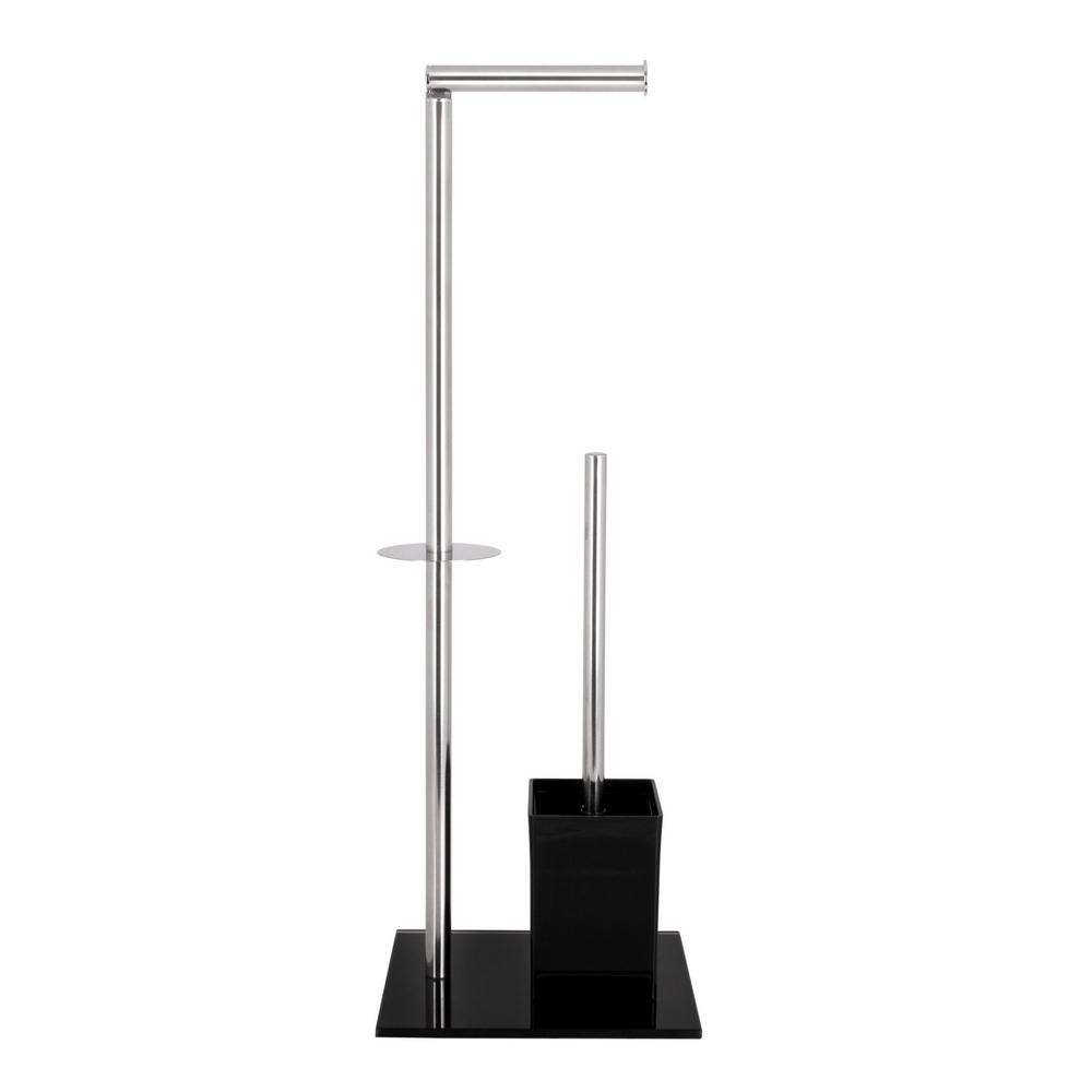 Toilet Paper and Toilet Brush Stand AWD INTERIOR 1617 Black Silver