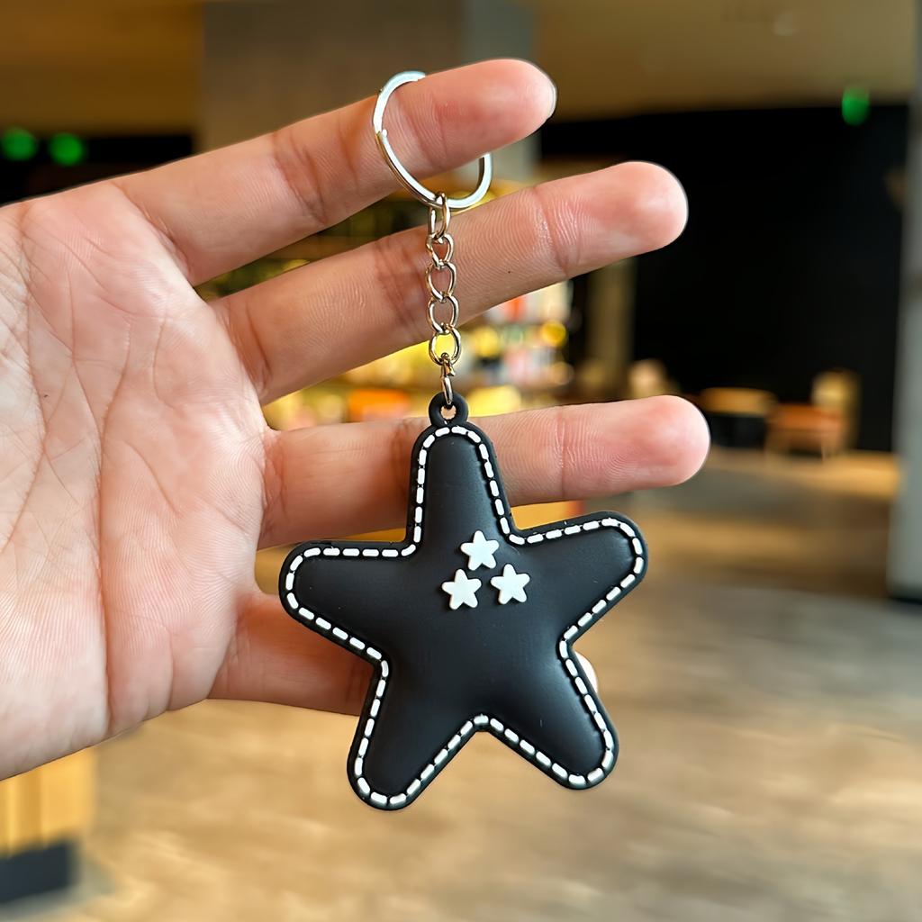Versatile Five-pointed Star Keychain Leather Pendant Keychain Bag Pendant