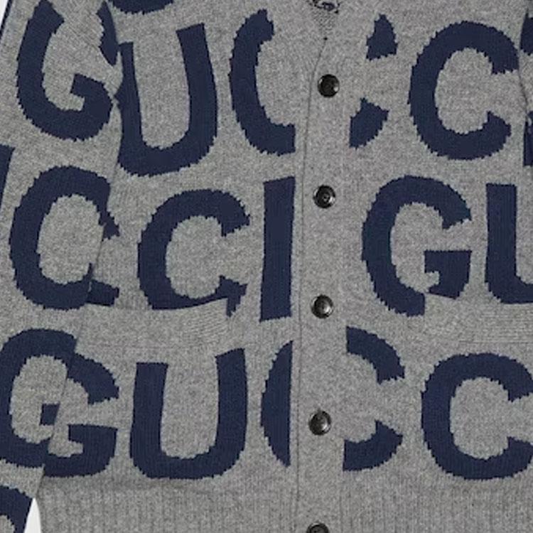 Gucci Logo Intarsia Button Up Cardigan 771707-XKDLV-1140