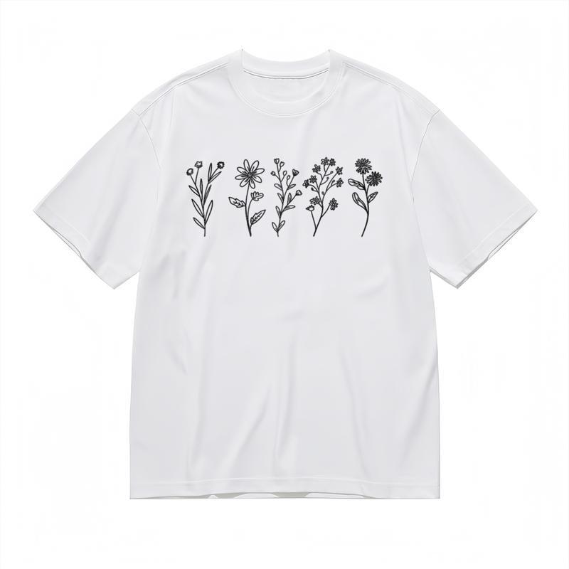 

Women s Fashion Comfy Classic T-Shirt Botanical Collection Simple Design Tee XL