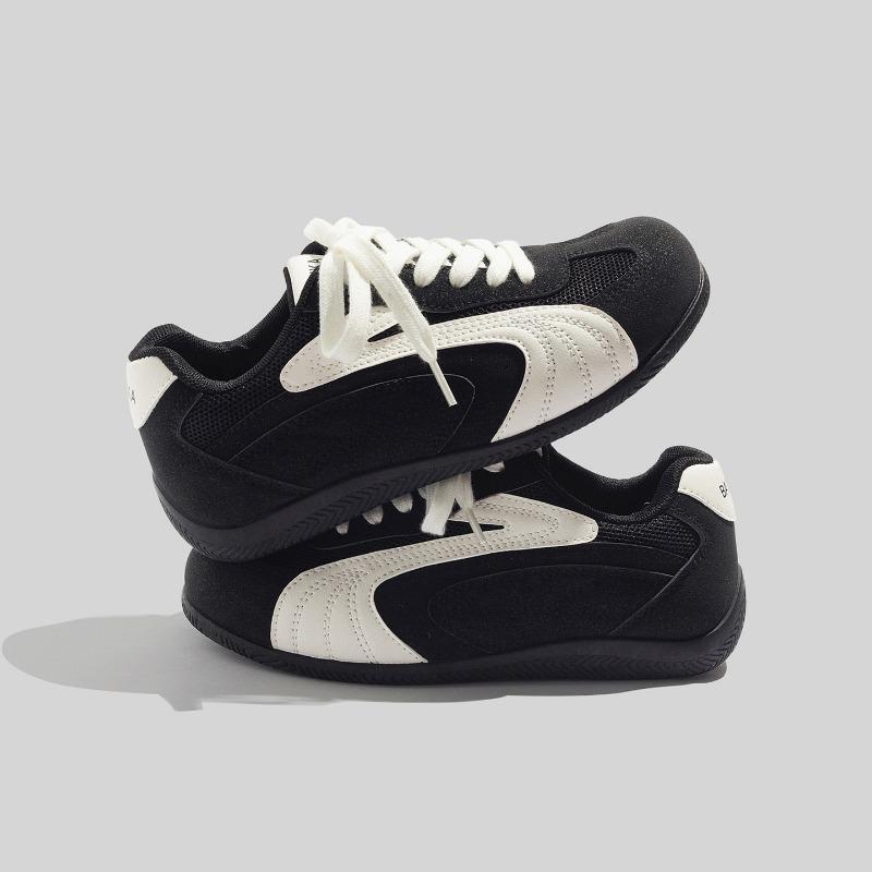 

Тонкая подошва черно-белые женские осенние новые универсальные повседневные ретро модные студенческие низкие кеды 40