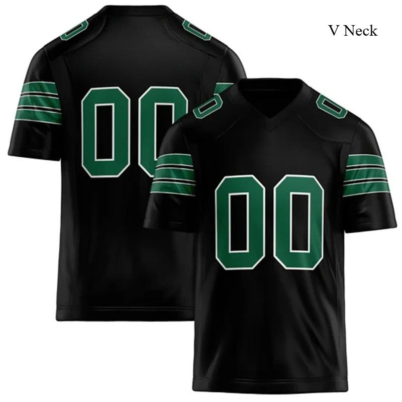 Rugby T-shirt Personalized V Neck Black Mens Sports T Shirt Loose Quick Dry Team Uniforms