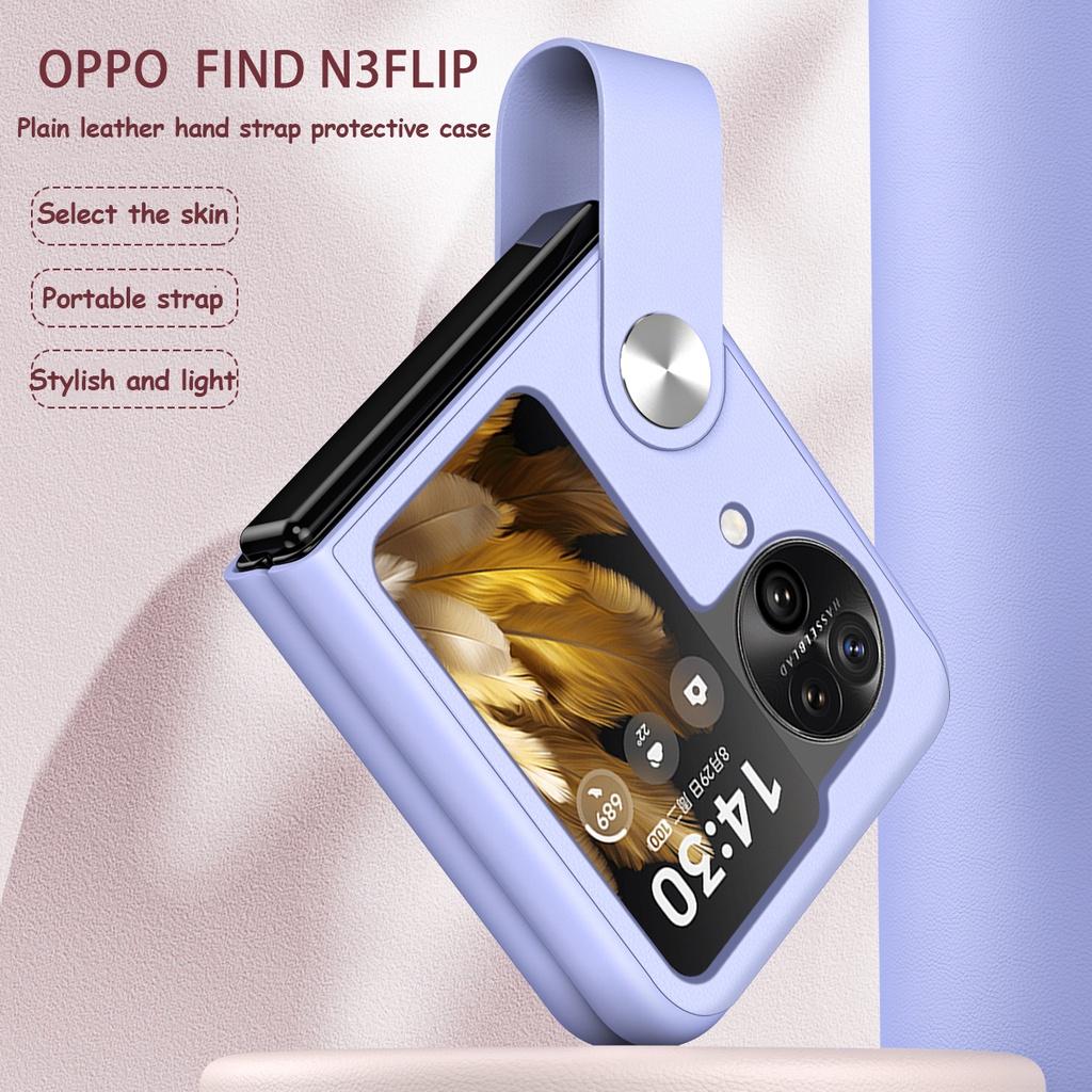 

Чехол для OPPO Find N3 Flip 5G, высококачественный кожаный ремешок на руку, подставка для телефона для Find N3, флип-чехлы, защитная задняя крышка