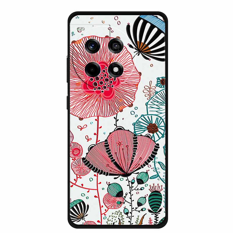 3D Relief Emboss Case For OnePlus 13 5G 11R Ace 3 2 Pro OnePlus 12R Phone Case Black Silicone Soft Back Cover Cases Funda Coque