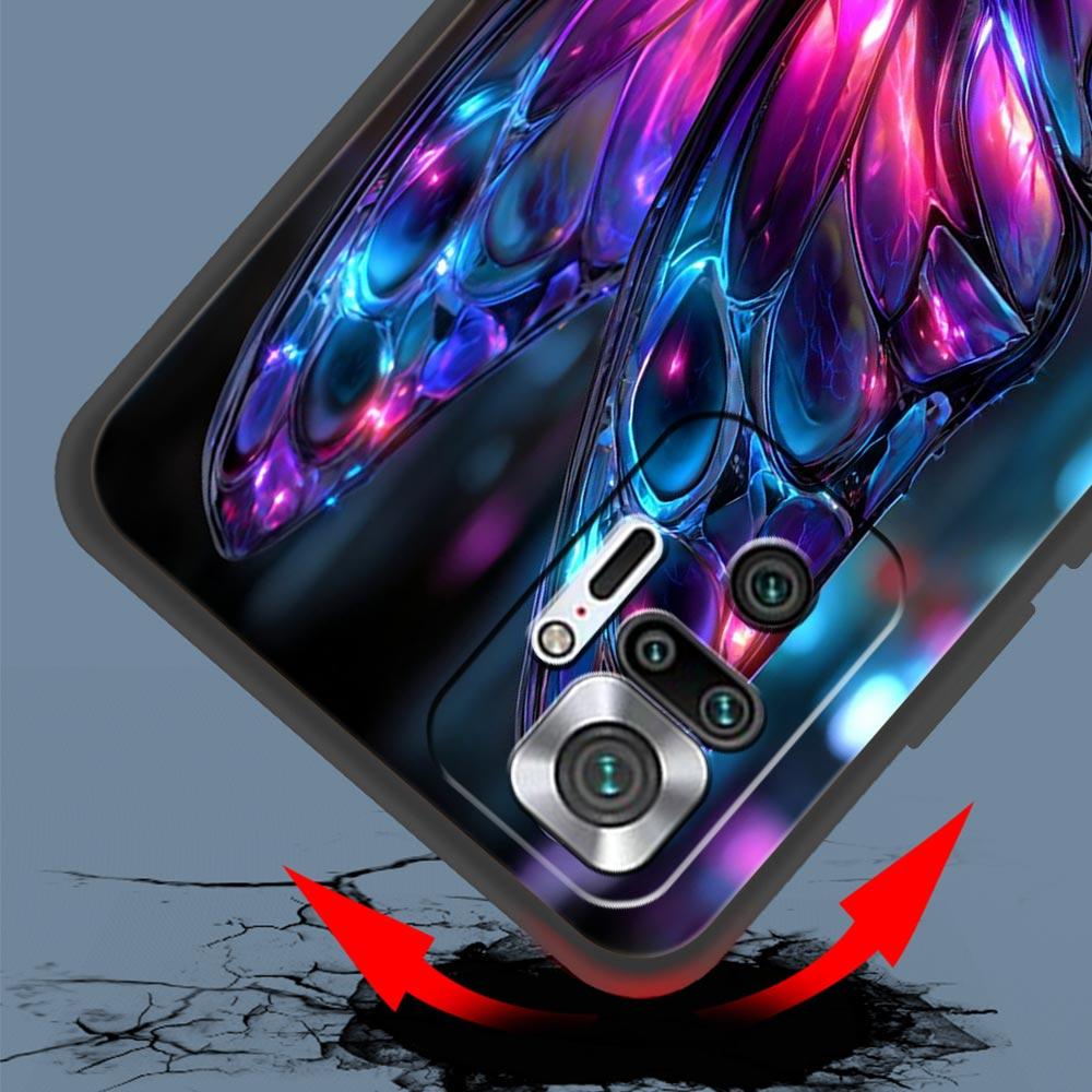 Art Purple Butterfly Phone Case Cover for Redmi 14C 10C Note 15 14 13 12 10 11 K40 Pro Plus 5G Shockproof Soft TPU Shell Fundas