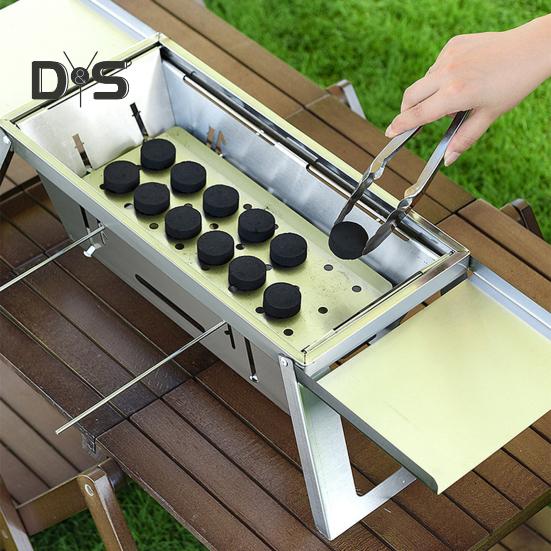 Stainless Steel Outdoor BBQ Grill Portable Folding Charcoal Grill with Glove Carry Bag Heavy Duty Camping Picnic Backyard Barbecue Grill
