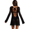 Beach Skirt Women Solid Color Sexy Knitted Beach Bikini Swimsuit Hoodie Dress