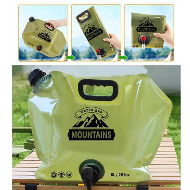 Portable Water Storage Bag, Foldable, Outdoor Sports Camping, Large Capacity, Mountain Climbing, Water Tap, Plastic Bucket, Thickened Water Bag