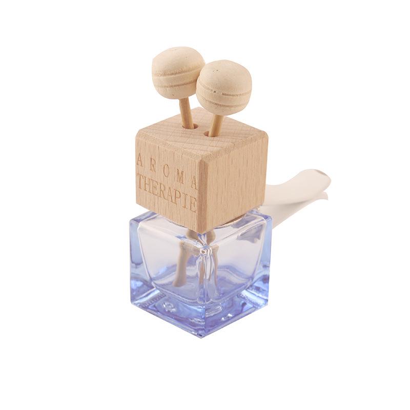 Square Glass Car Perfume Bottle - Odor Eliminator & Cute Air Vent Decoration