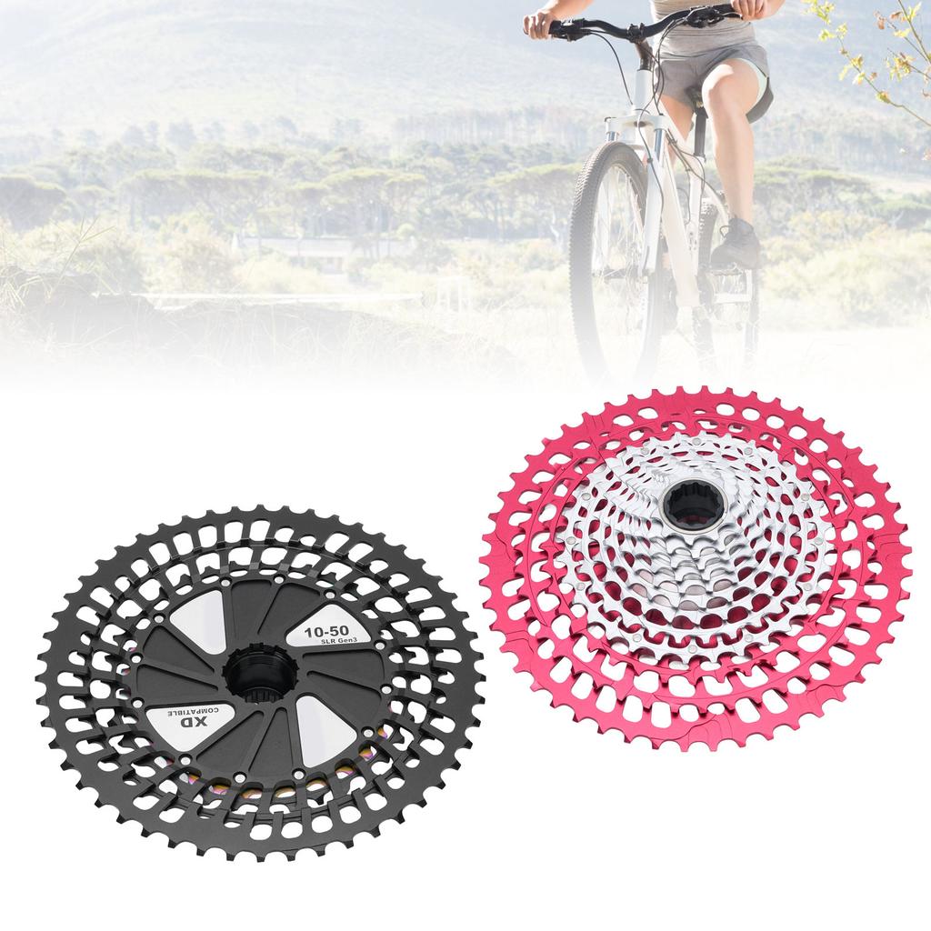 Bike Cassette Ultra Light 10 to 50T 12 Speed CNC Hollow Bicycle Cassette Flywheel Replacement for XD