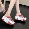Fashion 7CM Bling Shoes Thick Sole Slides Women Chunky Sneakers Platform Wedge Breathable Slippers Comfortable Hollow Summer Shoes