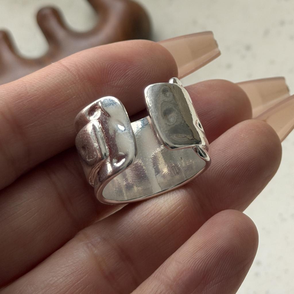 925 Sterling Silver Rings for Women Couple Minimalist Handmade Simple Heavy Wide Ring Fine Jewelry Gift Prevent Allergy