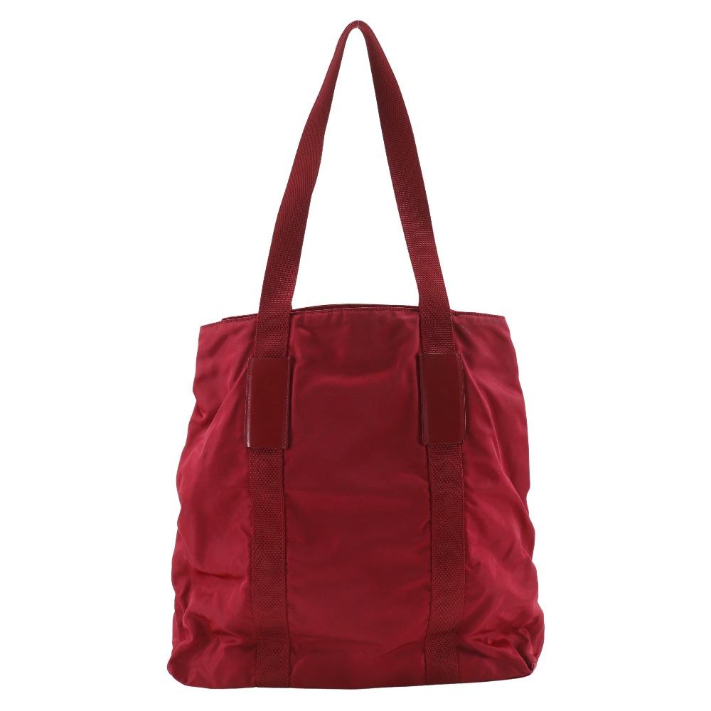 Prada Tote Bag B10310 Red Nylon Women Used