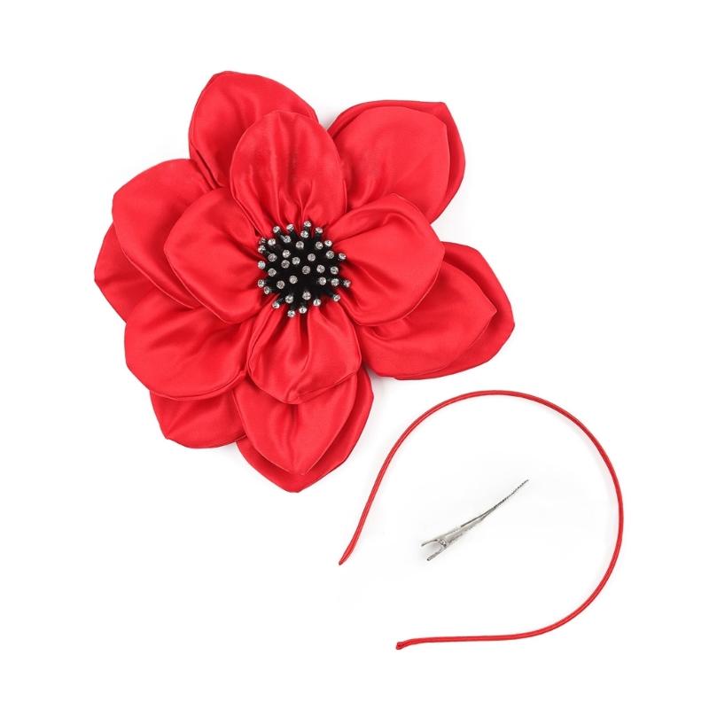 Elegant Detachable Fabric Flower Hair Accessory For Bridal Functions Prom Gatherings Simple Design Firm Secure Headpiece