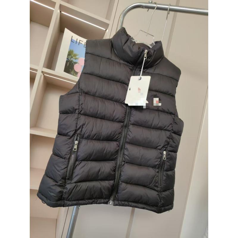 Stand-up collar down cotton vest women's solid color simple warm stacked vest jacket top