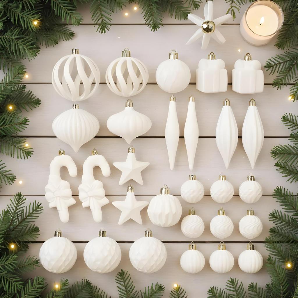 28 Pieces Velvet Christmas Tree Ornament Set, Shatterproof Velvet Christmas Ball Pendant, Christmas Party Decoration Ornaments