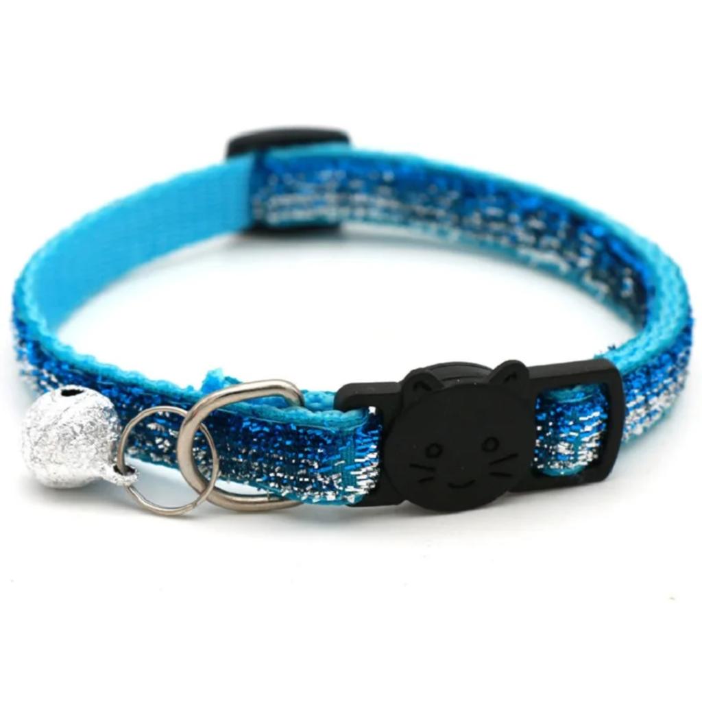 New Adjustable 2024 Cat Collar with Bell Breakaway - Sequin Neck Strap for Kitten Cat - Stylish Pet Supplies and Puppy Accessori