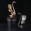 304 Stainless Steel Fork and Spoon Set with Swan Holder