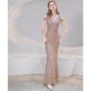 Waist fishtail dress 1011 new summer banquet temperament sexy fishtail heavy industry celebrity host evening dress