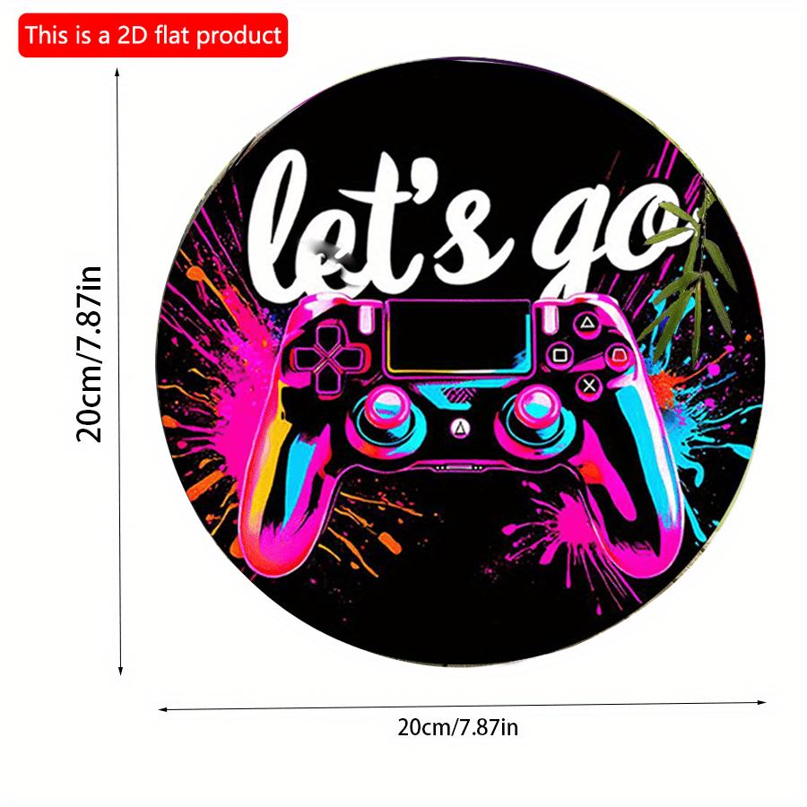 Płaski znak drewniany 2D o wymiarach 20*20 cm, okrągły, z żywym wiejskim wzorem związanym z grą, do dekoracji domów, garaży, restauracji lub kawiarni.